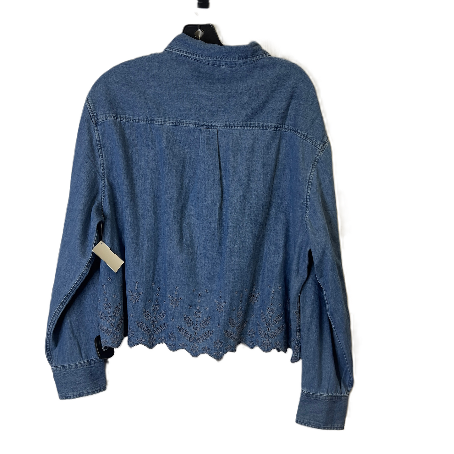 Top Long Sleeve By Gap In Blue Denim, Size: L