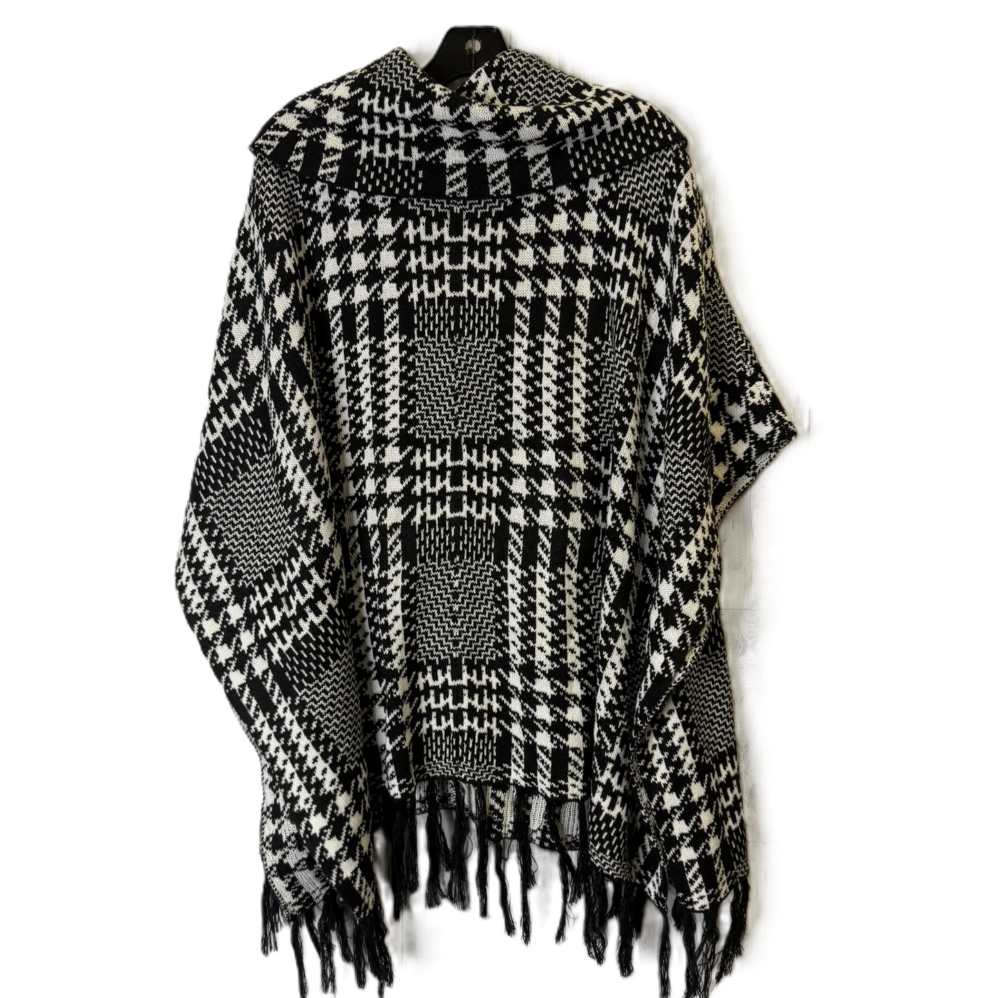 Poncho By Chicos In Black & White, Size: L