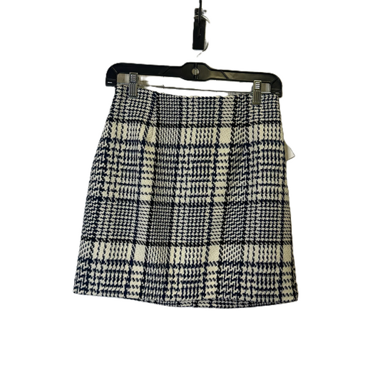 Skirt Mini & Short By H&m In Blue & Cream, Size: 4