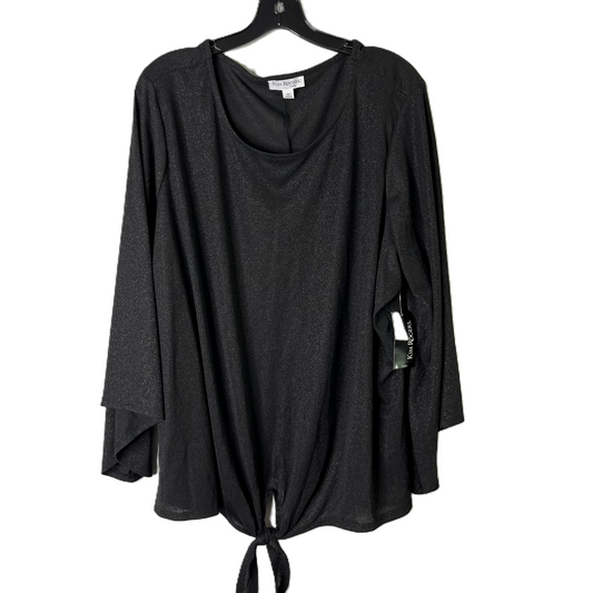 Top Long Sleeve By Kim Rogers In Black, Size: 3x