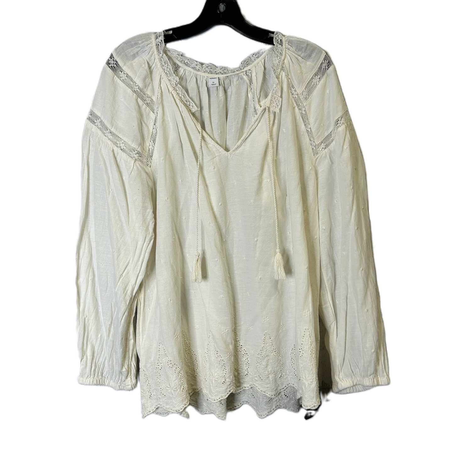 Top Long Sleeve By Old Navy In Cream, Size: Xl