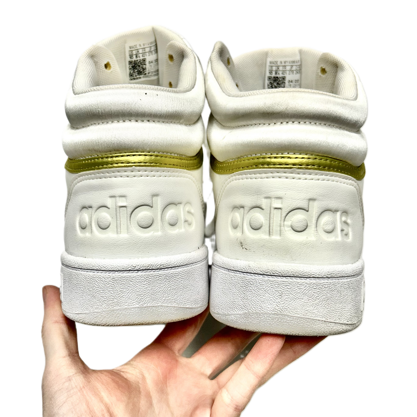 Shoes Sneakers By Adidas In Gold & White, Size: 10