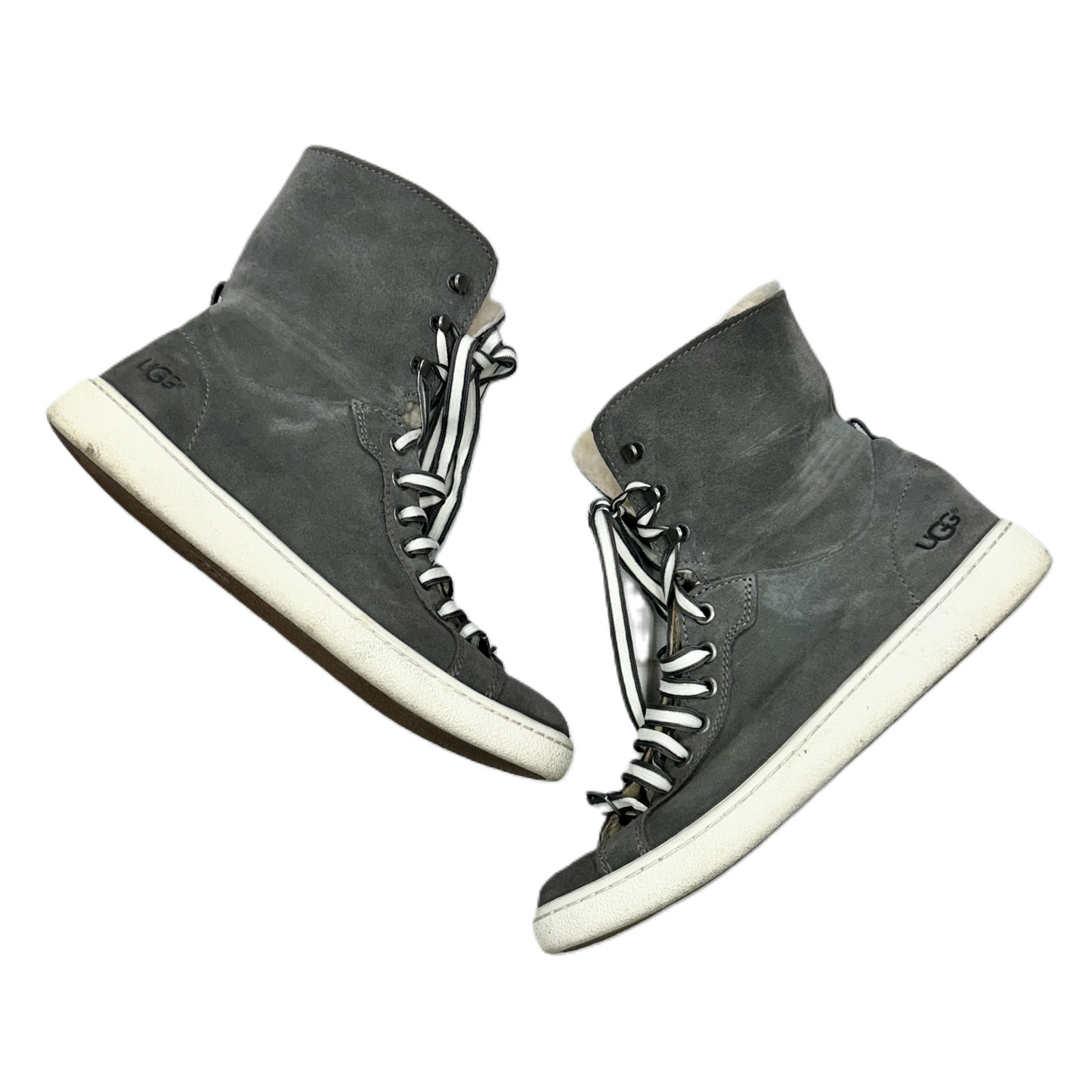 Shoes Designer By Ugg In Grey & White, Size: 7.5