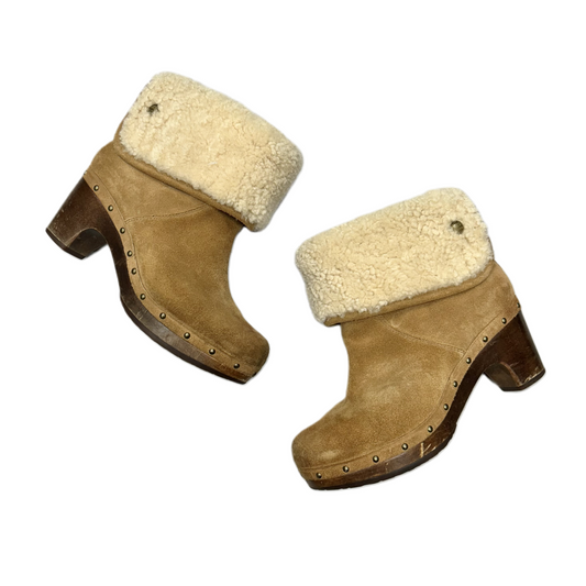 Boots Designer By Ugg In Brown & Cream, Size: 6