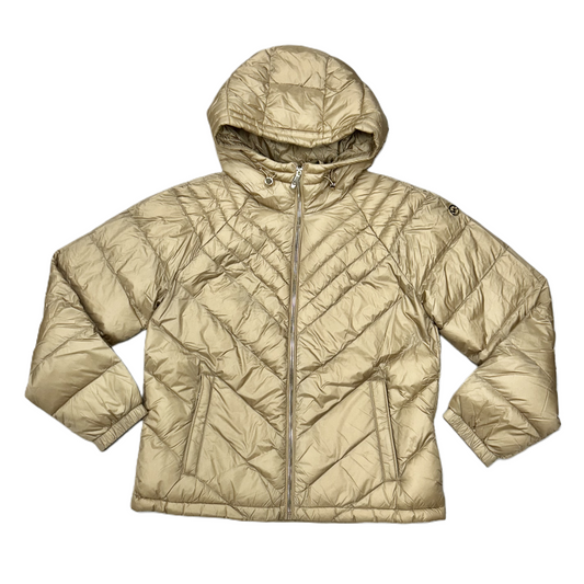 Jacket Puffer & Quilted By Michael By Michael Kors In Gold, Size: L