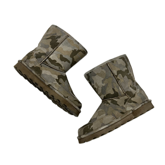 Boots Mid-calf Flats By Bearpaw In Camouflage Print, Size: 10