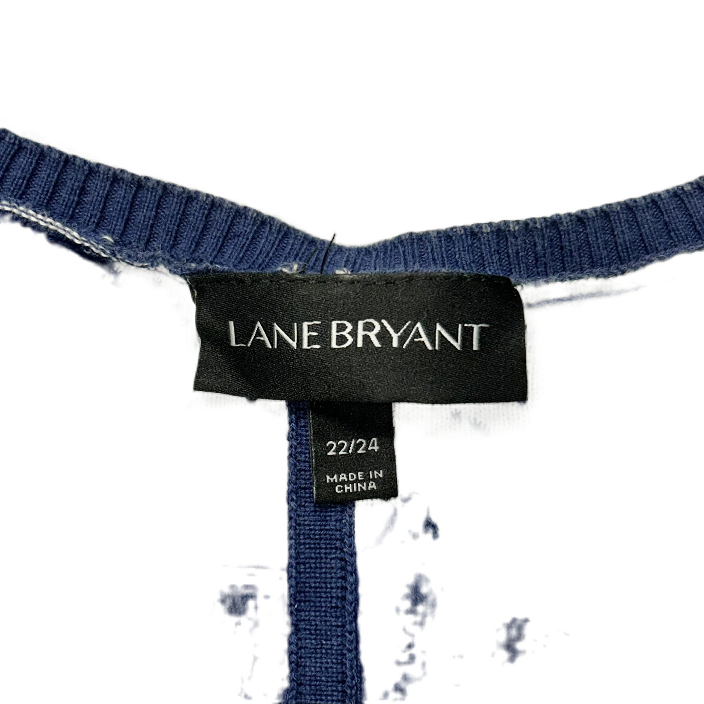 Sweater Short Sleeve By Lane Bryant In Blue & White, Size: 3x