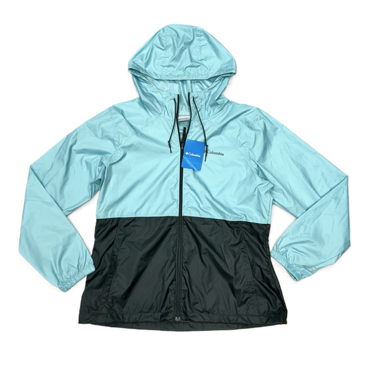 Jacket Windbreaker By Columbia In Black & Blue, Size: L