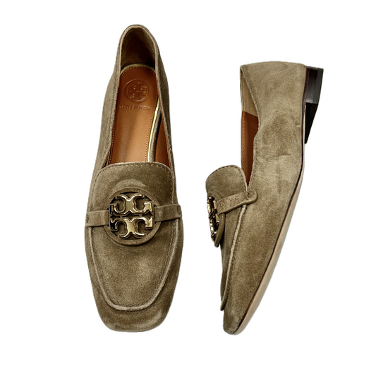 Shoes Designer By Tory Burch In Brown & Gold, Size: 6.5