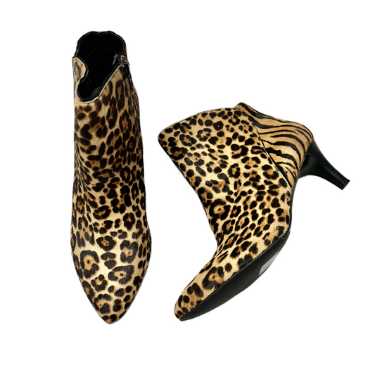 Boots Ankle Heels By Alfani In Animal Print, Size: 9.5