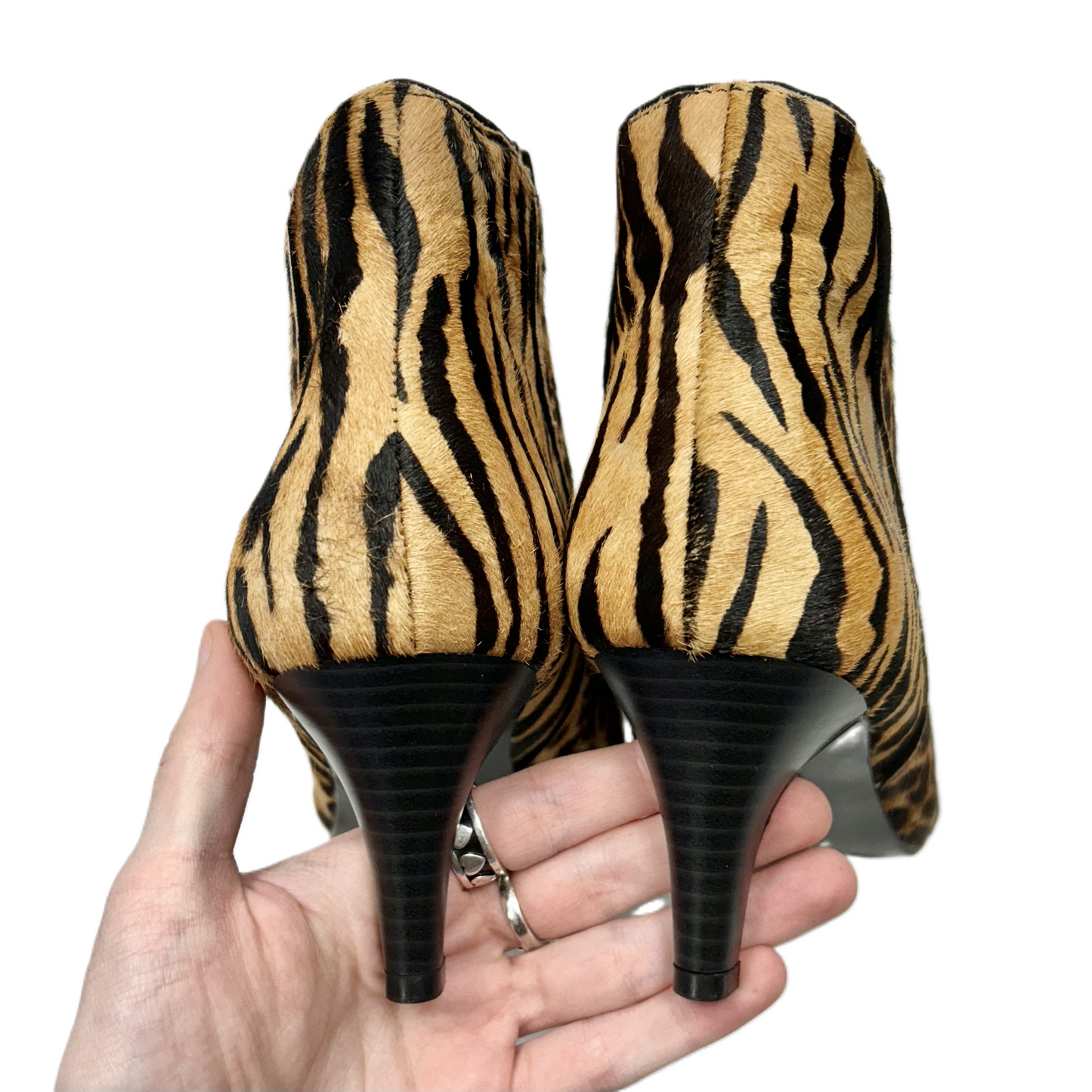 Boots Ankle Heels By Alfani In Animal Print, Size: 9.5