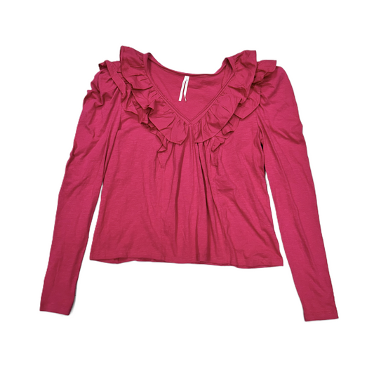 Top Long Sleeve By Anthropologie In Pink, Size: S