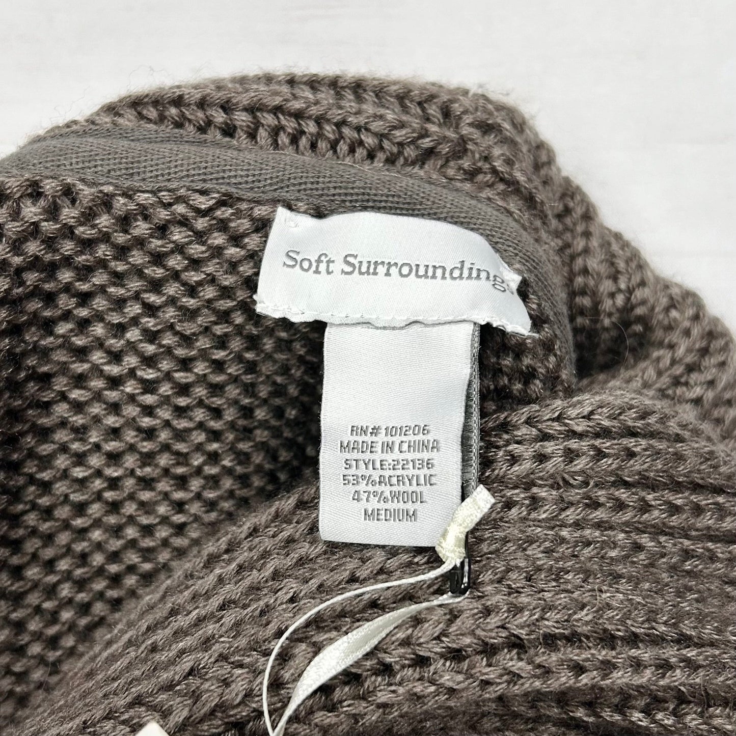 Sweater Cardigan By Soft Surroundings In Taupe, Size: M