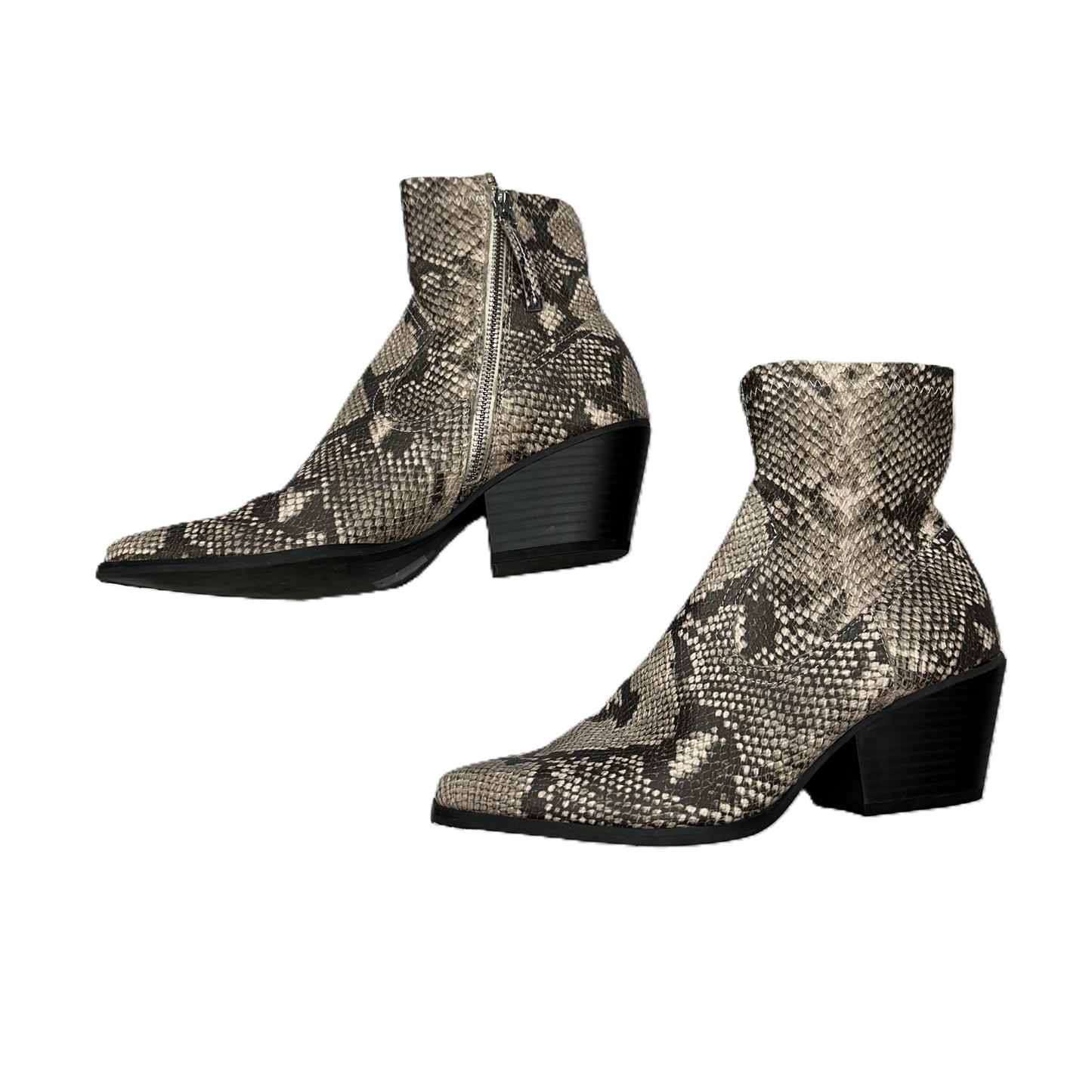 Snakeskin Print Boots Ankle Heels By Dolce Vita, Size: 8.5