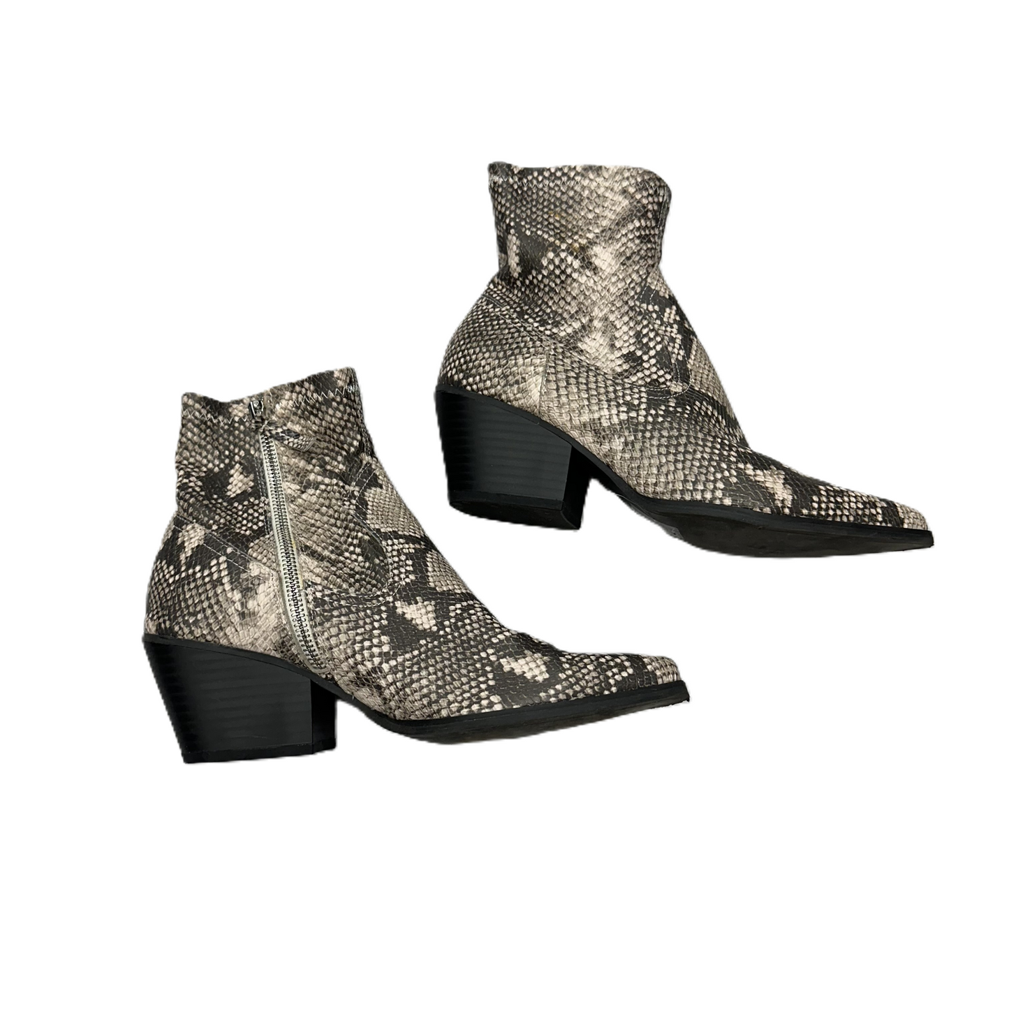 Snakeskin Print Boots Ankle Heels By Dolce Vita, Size: 8.5