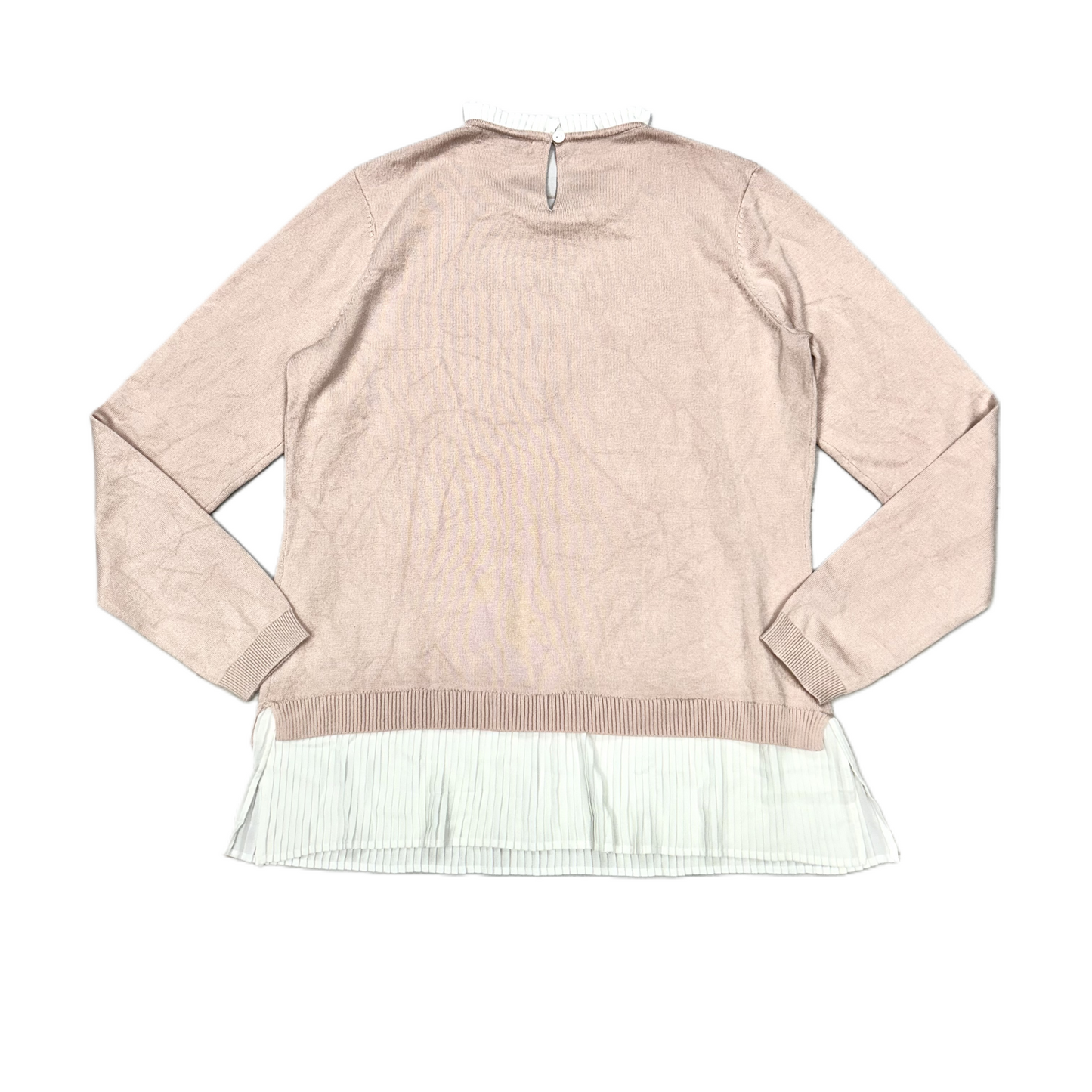 Sweater By Adrianna Papell In Pink & White, Size: M