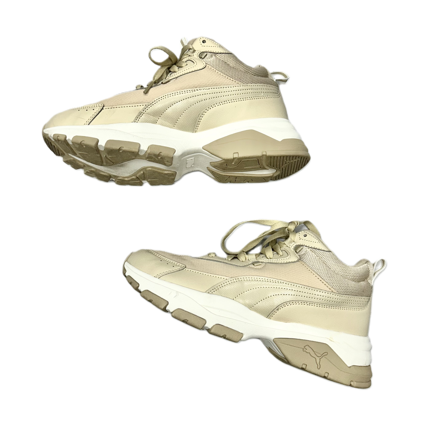 Shoes Sneakers By Puma In Tan & White, Size: 11