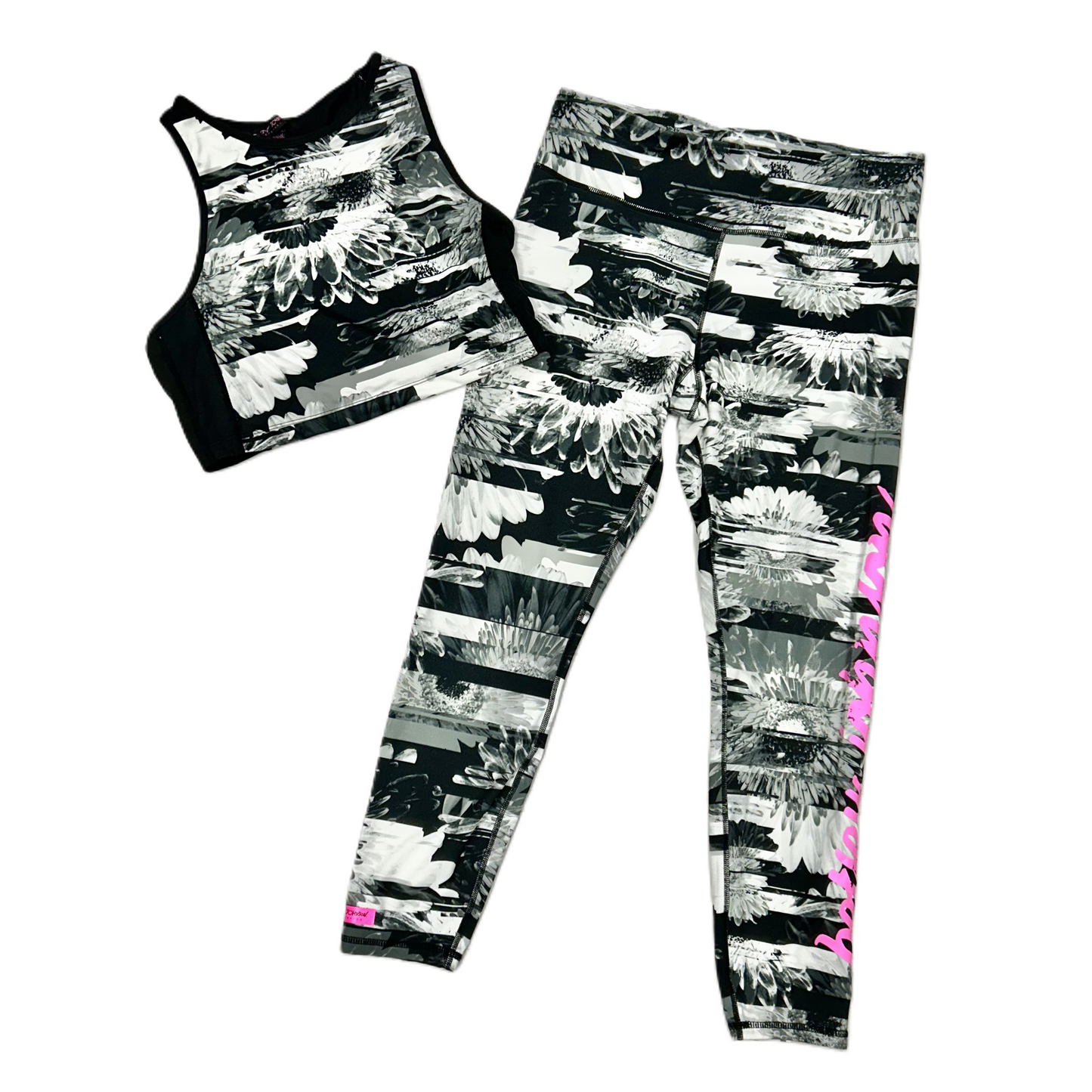 Athletic Pants 2pc By Betsey Johnson In Black & White, Size: L