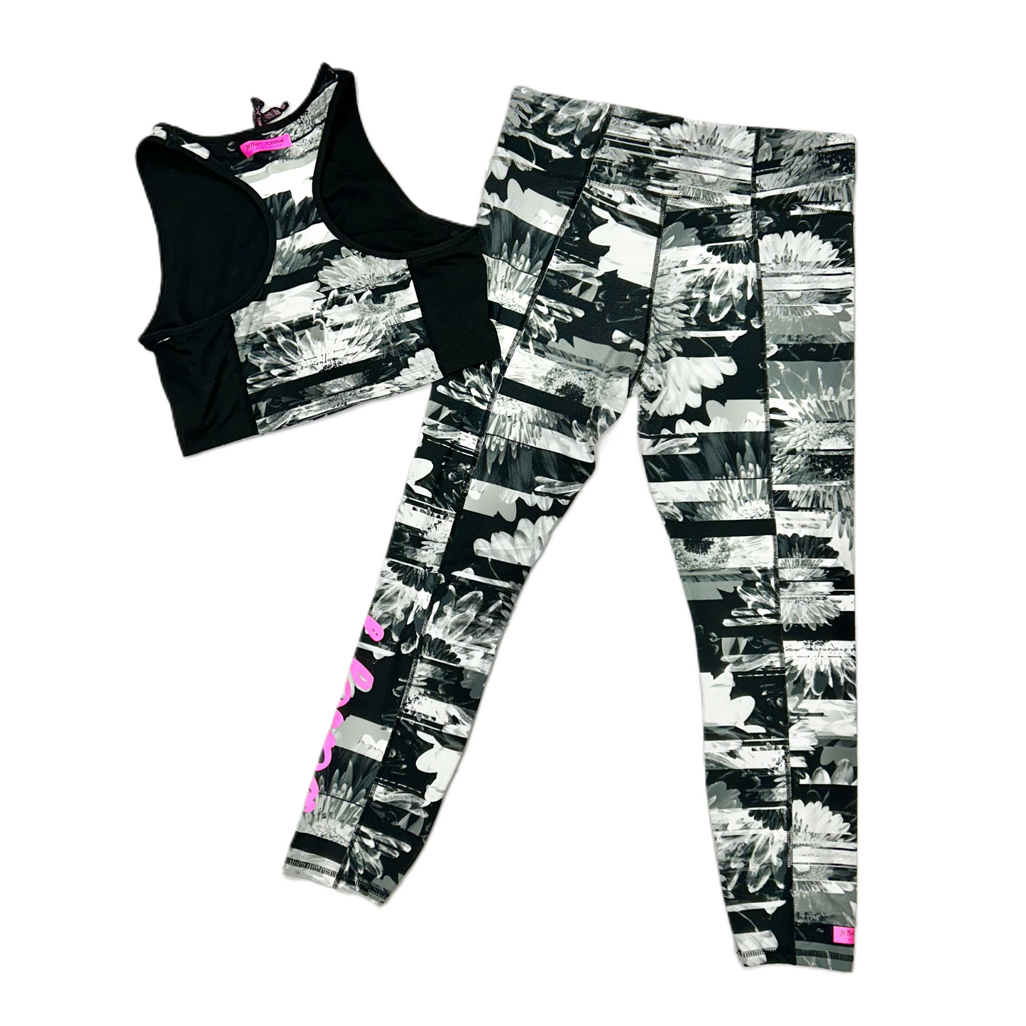 Athletic Pants 2pc By Betsey Johnson In Black & White, Size: L