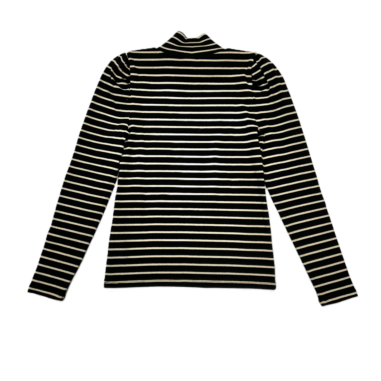 Top Long Sleeve By J. Crew In Black & Gold, Size: S