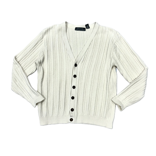 Sweater Cardigan Designer By Oscar De La Renta In Cream, Size: Xl