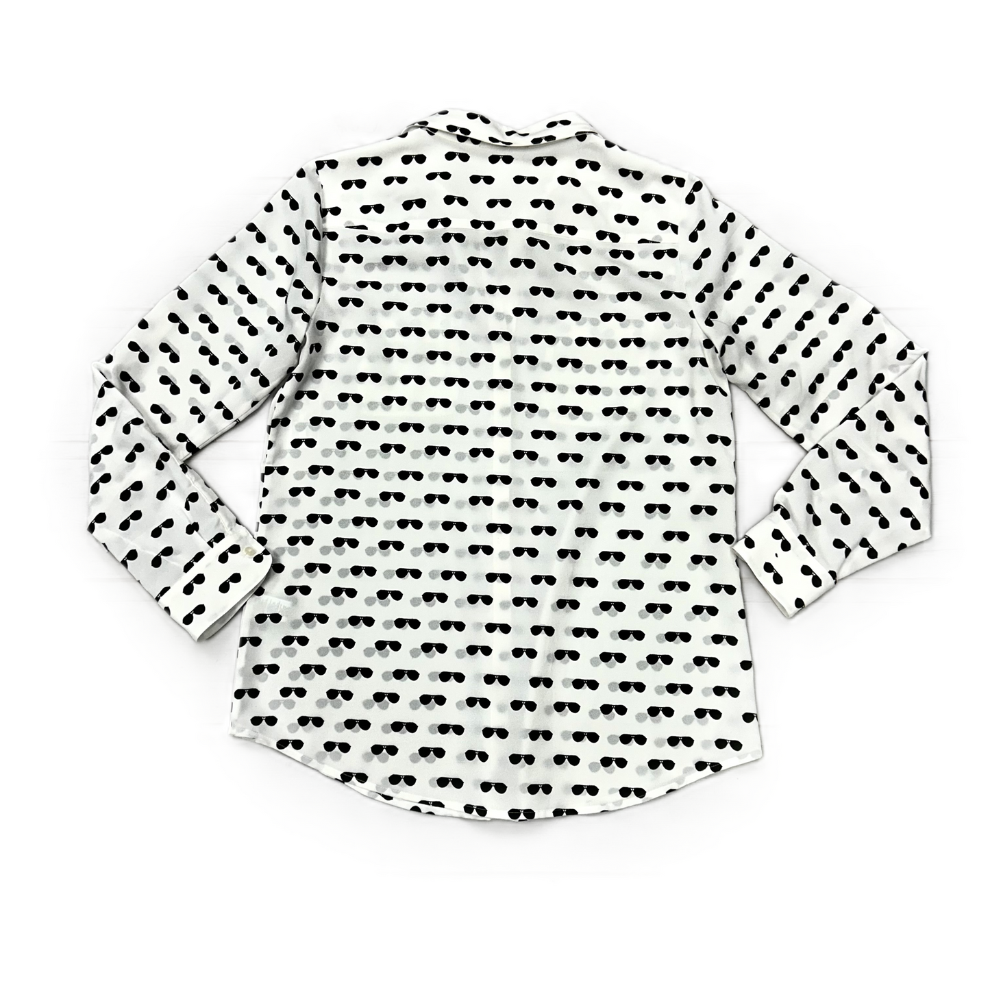 Top Long Sleeve Designer By Karl Lagerfeld In Black & White, Size: M