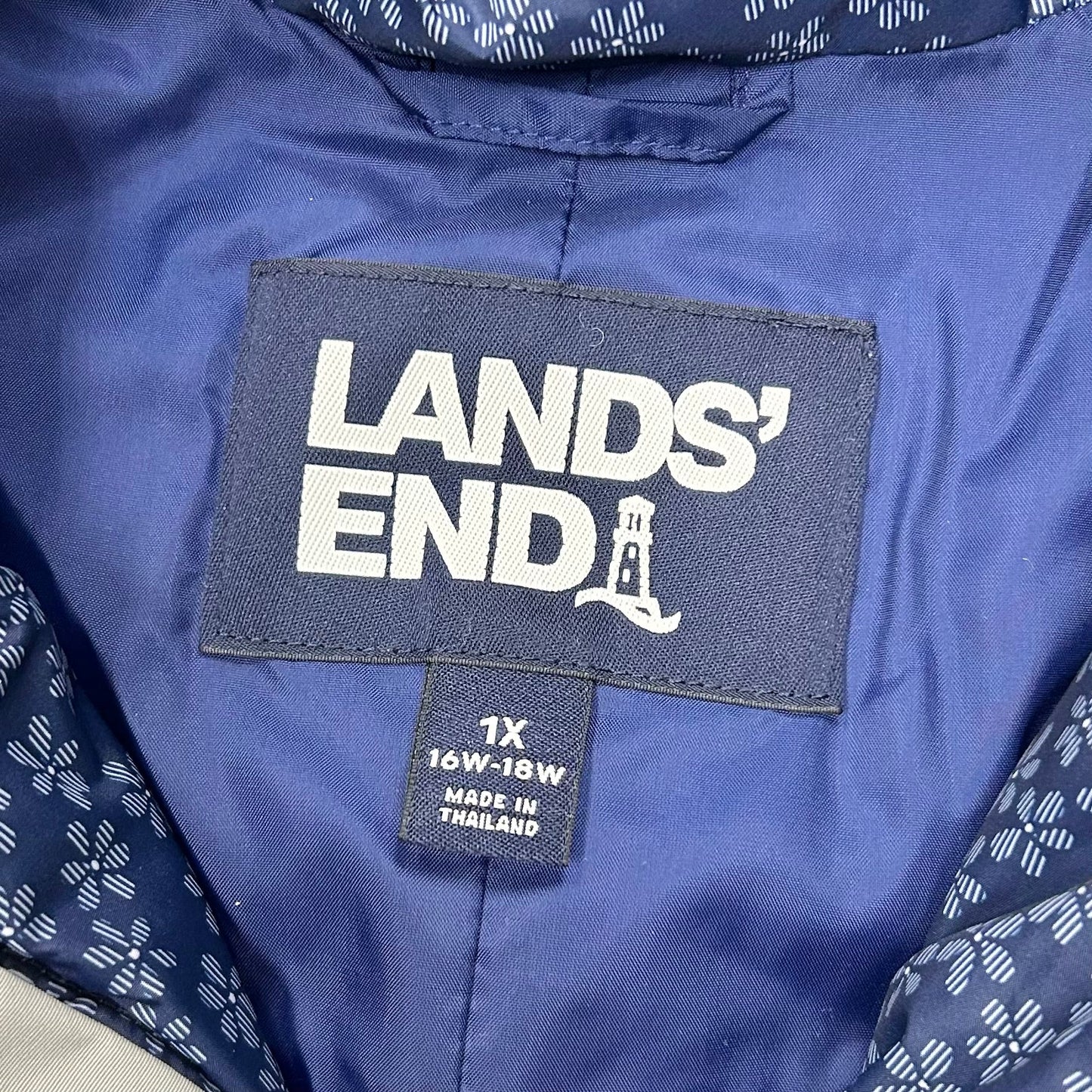 Coat Parka By Lands End In Blue & Grey, Size: 1x