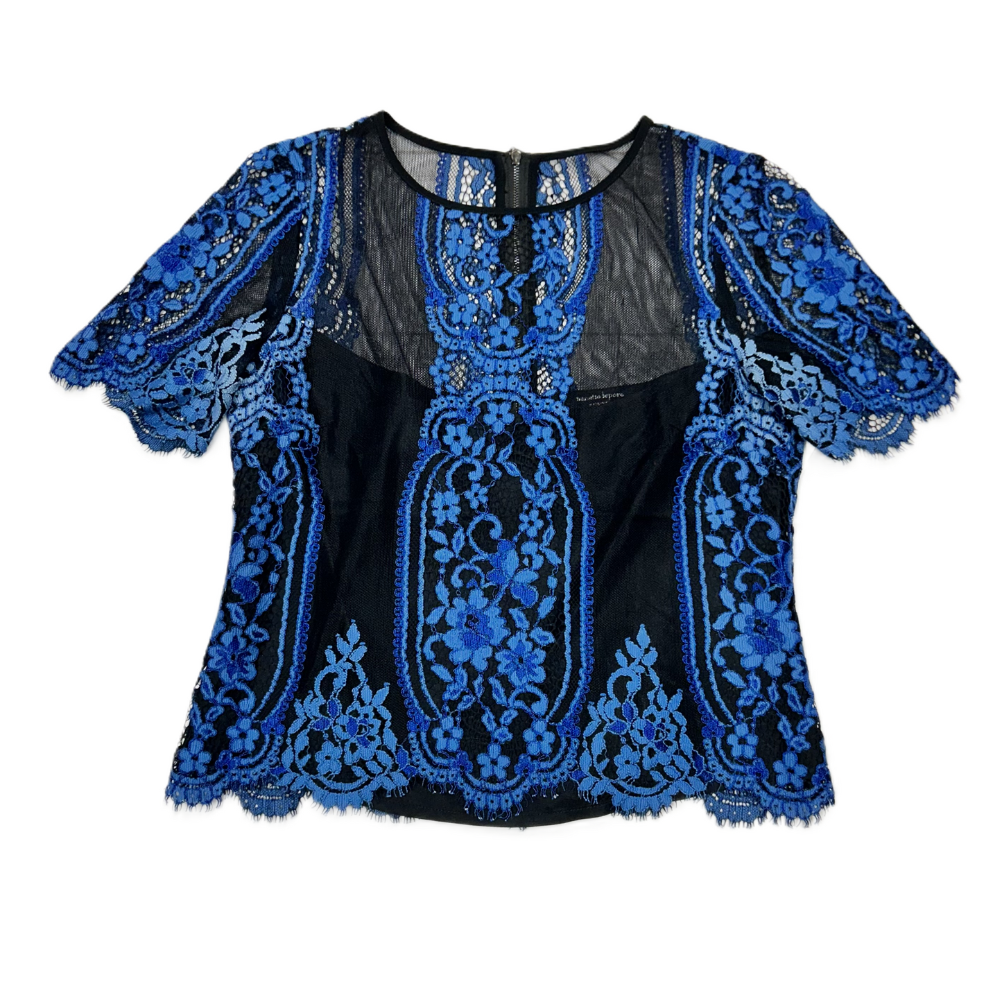 Black & Blue Top Short Sleeve Designer By Nanette Lepore, Size: S