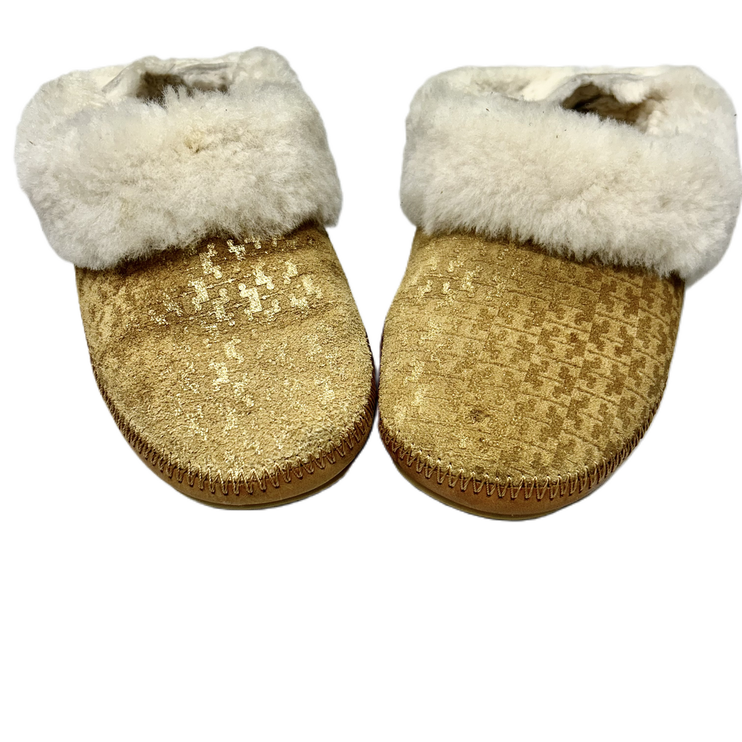 Slippers Designer By Tory Burch In Gold, Size: 6