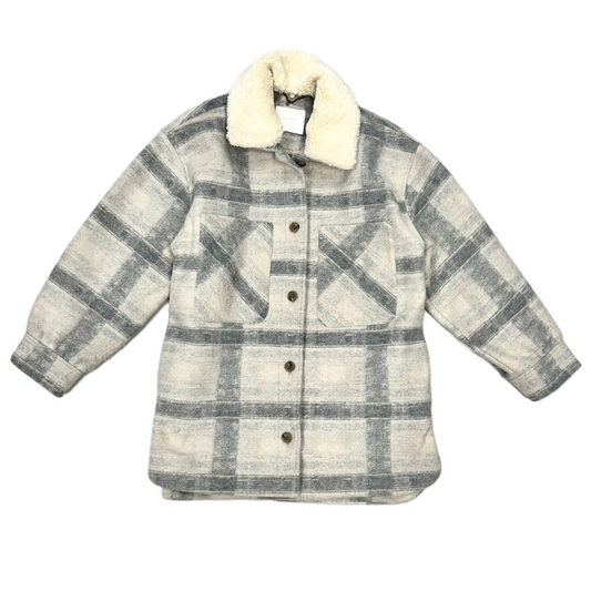 Coat Peacoat By Lucky Brand In Cream & Grey, Size: S