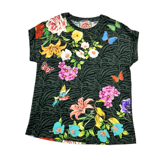 Top Short Sleeve By Johnny Was In Floral Print, Size: Xs