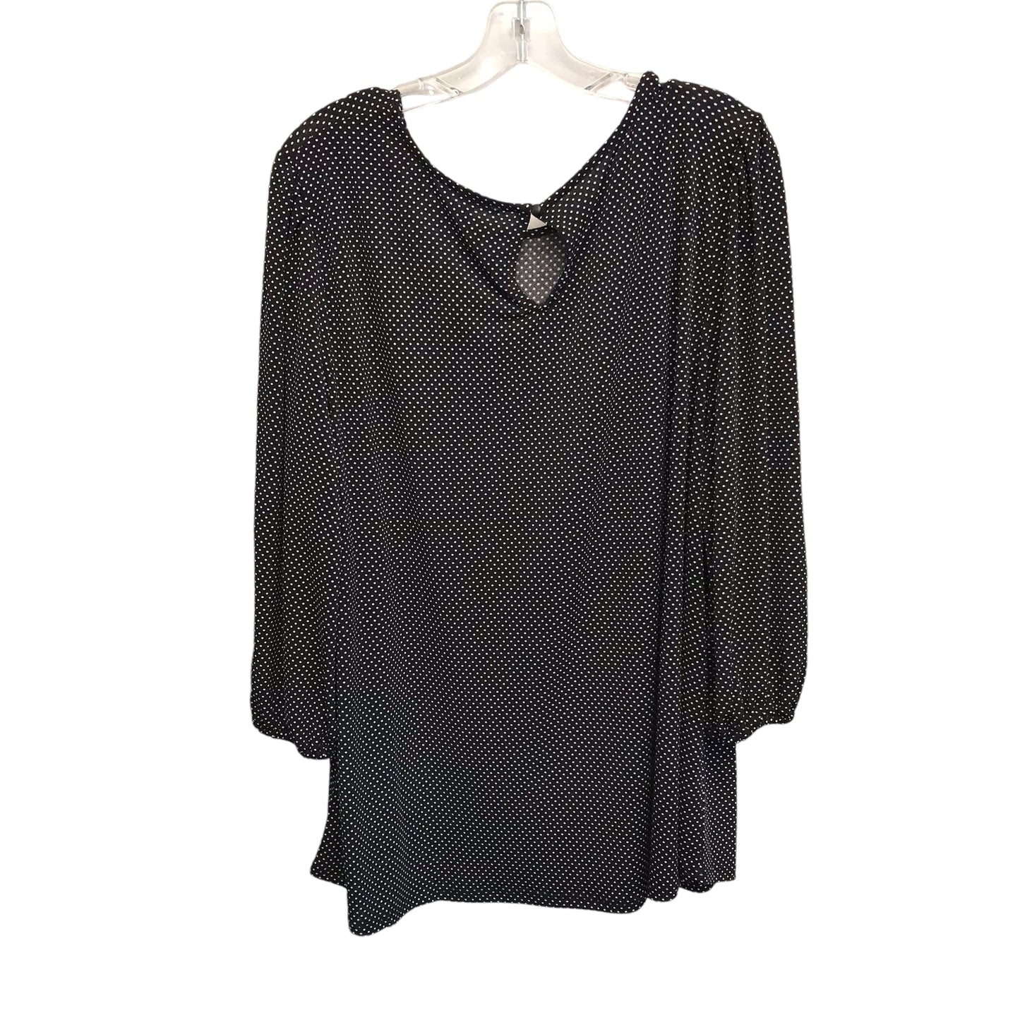 Top Ls By Adrianna Papell In Black & White, Size:3X