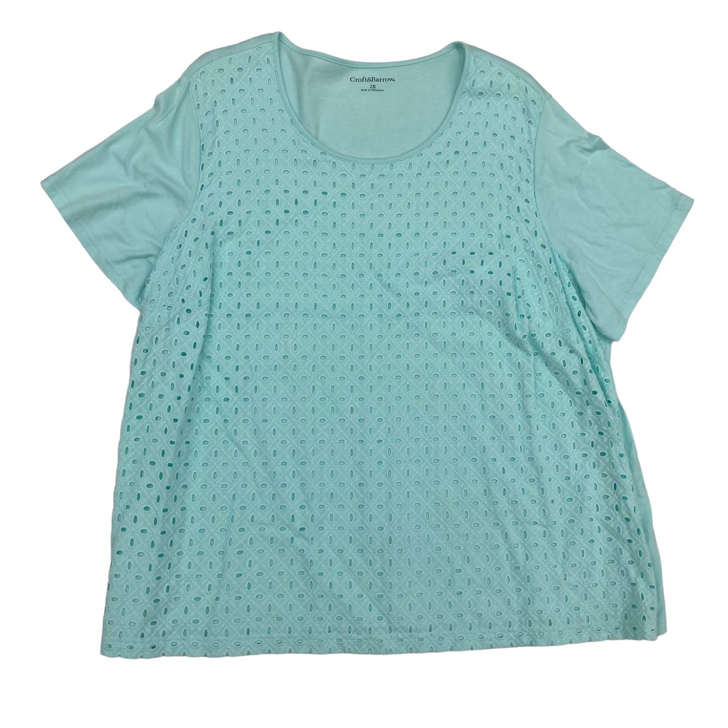 Blue Top Short Sleeve Croft And Barrow, Size 2x