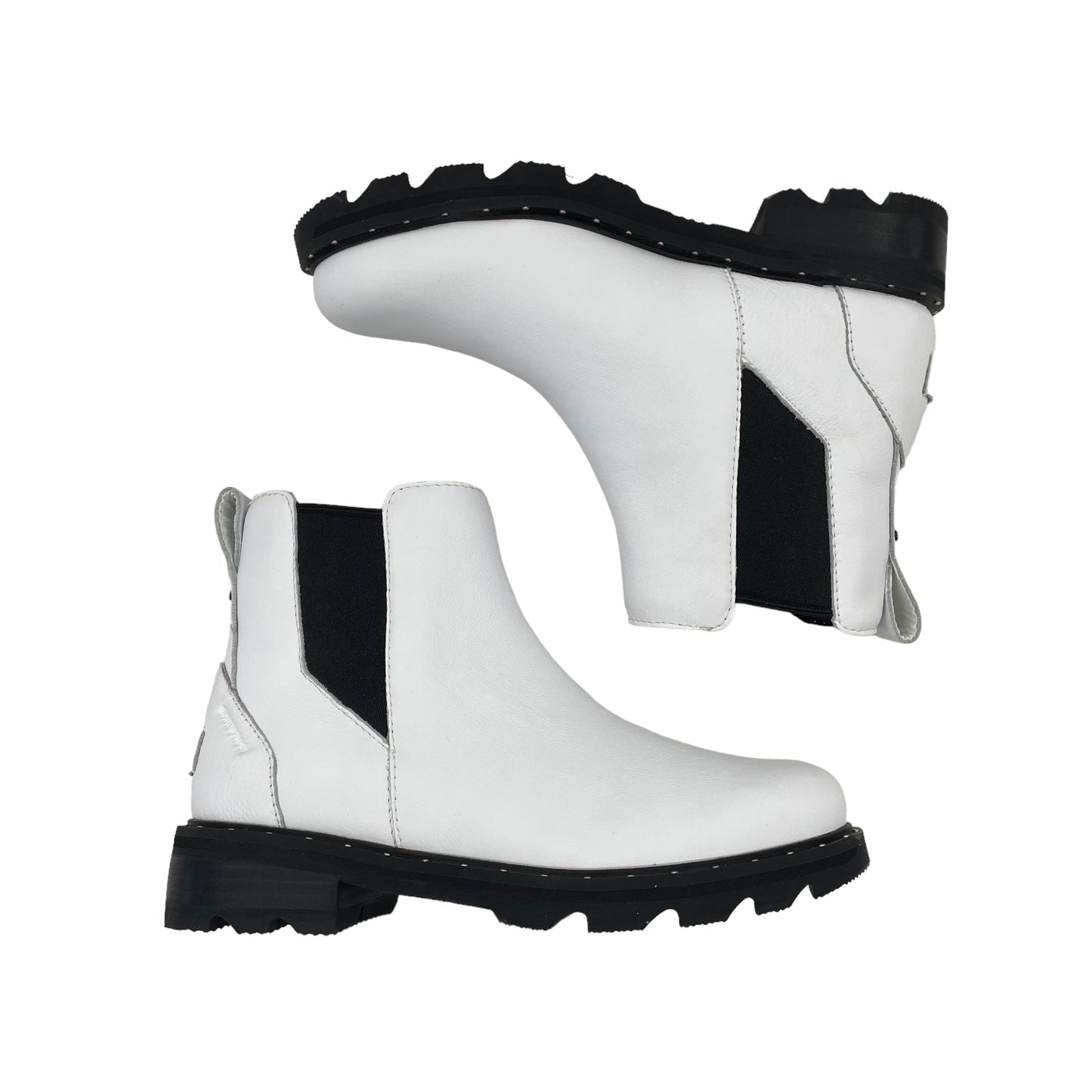 White Boots Ankle Flats Sorel, Size 6