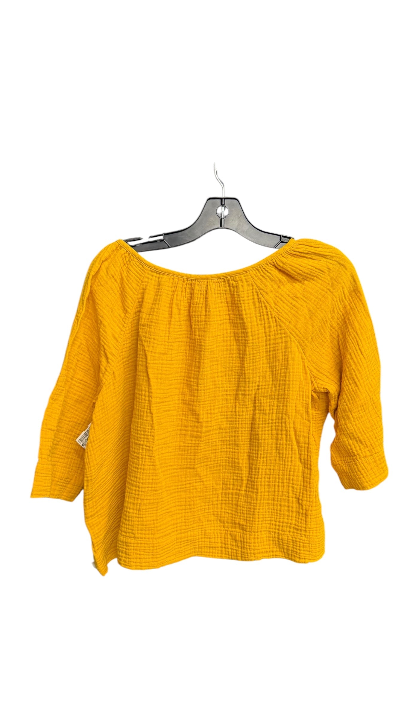 Top 3/4 Sleeve By Madewell In Yellow, Size: M