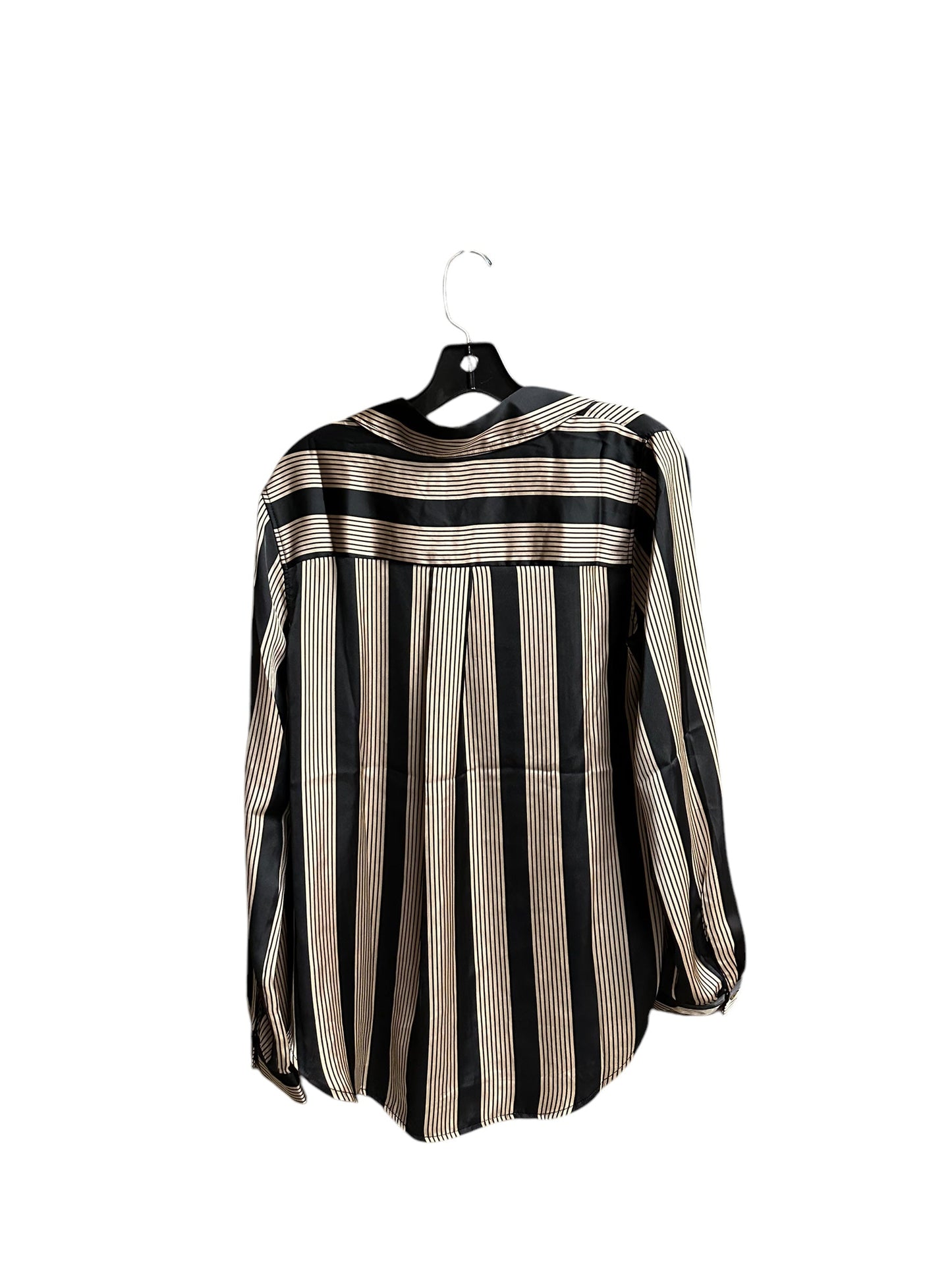 Blouse Long Sleeve By Tahari By Arthur Levine In Striped Pattern, Size: M