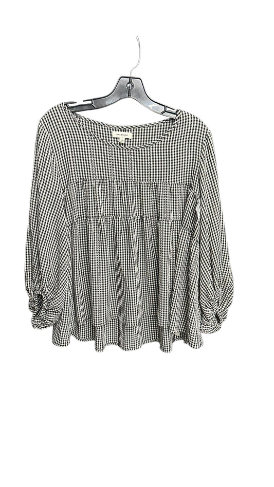 Top Long Sleeve By Max Studio In Checkered Pattern, Size: S