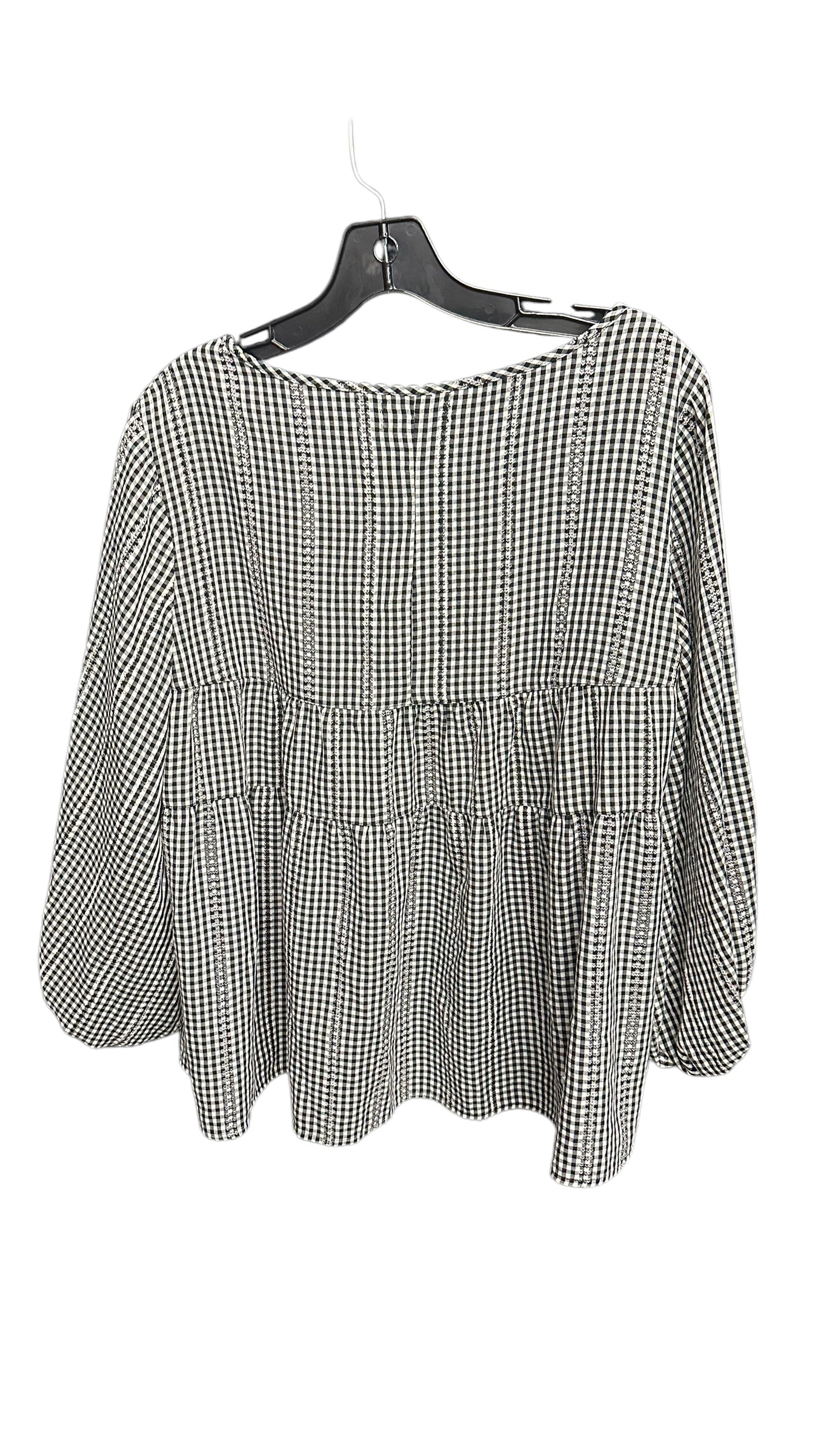 Top Long Sleeve By Max Studio In Checkered Pattern, Size: S