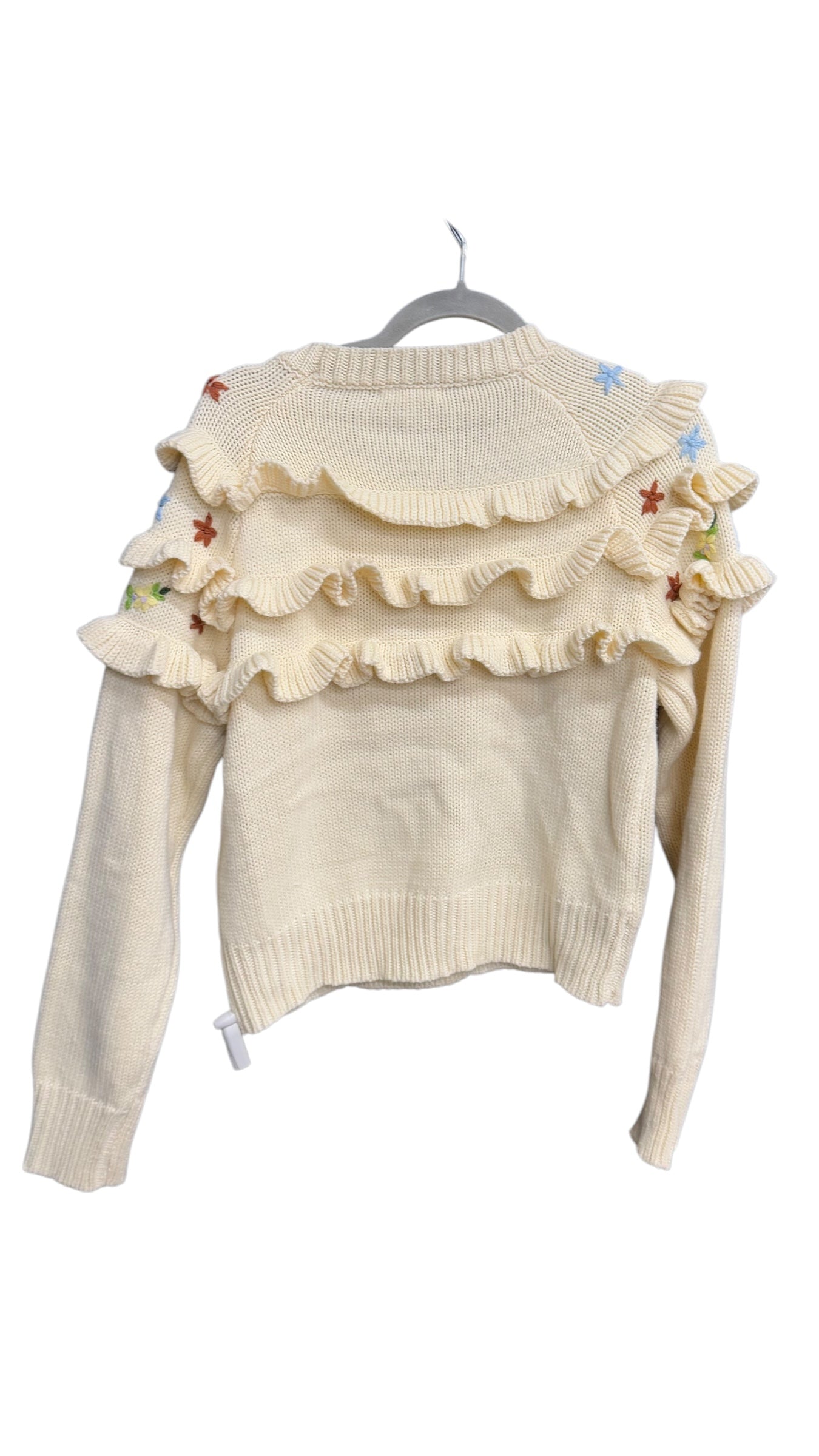 Sweater By Clothes Mentor In Cream, Size: L