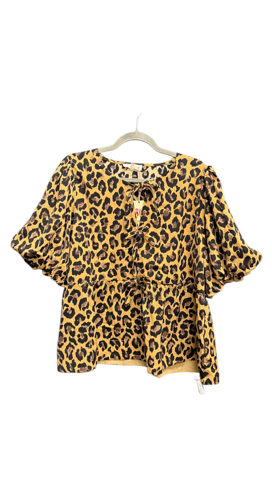 Top Short Sleeve By Entro In Animal Print, Size: Xl