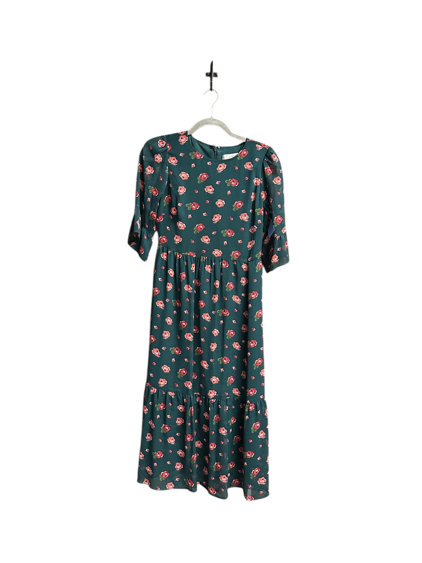 Dress Casual Midi By Loft In Floral Print, Size: Xs