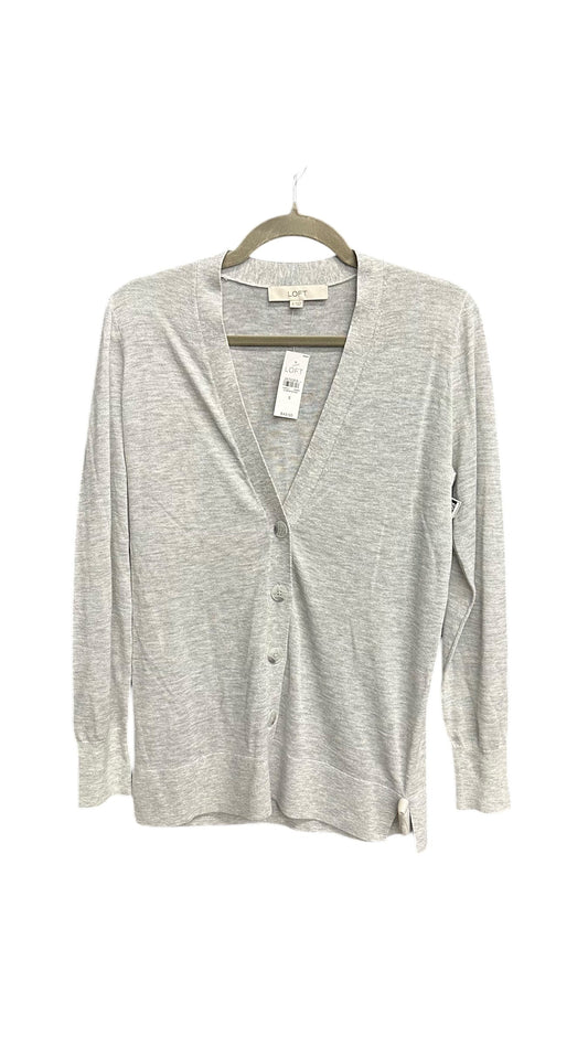 Sweater Cardigan By Loft In Grey, Size: S