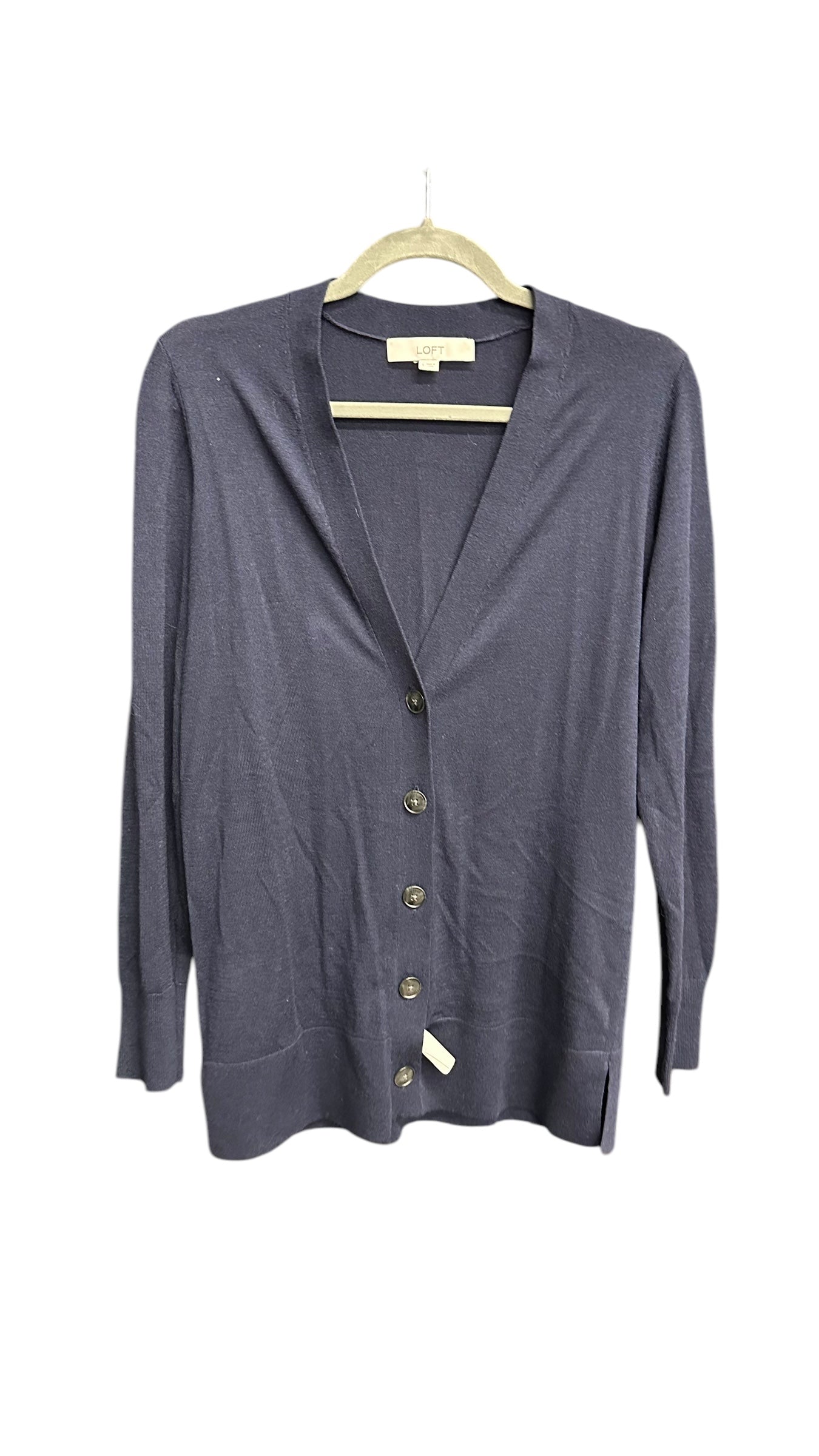 Sweater Cardigan By Loft In Navy, Size: S