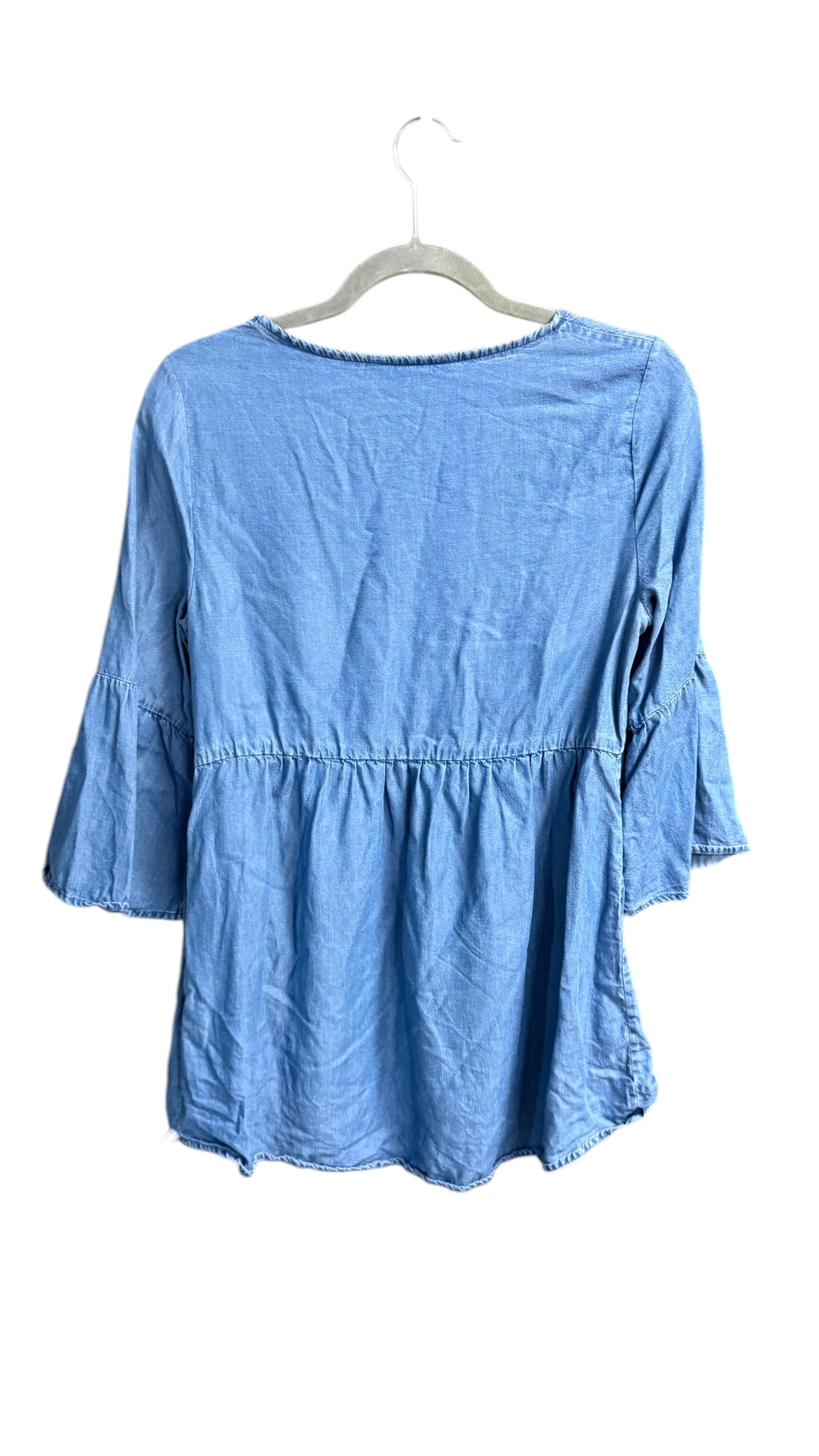 Top 3/4 Sleeve By Boden In Blue Denim, Size: S