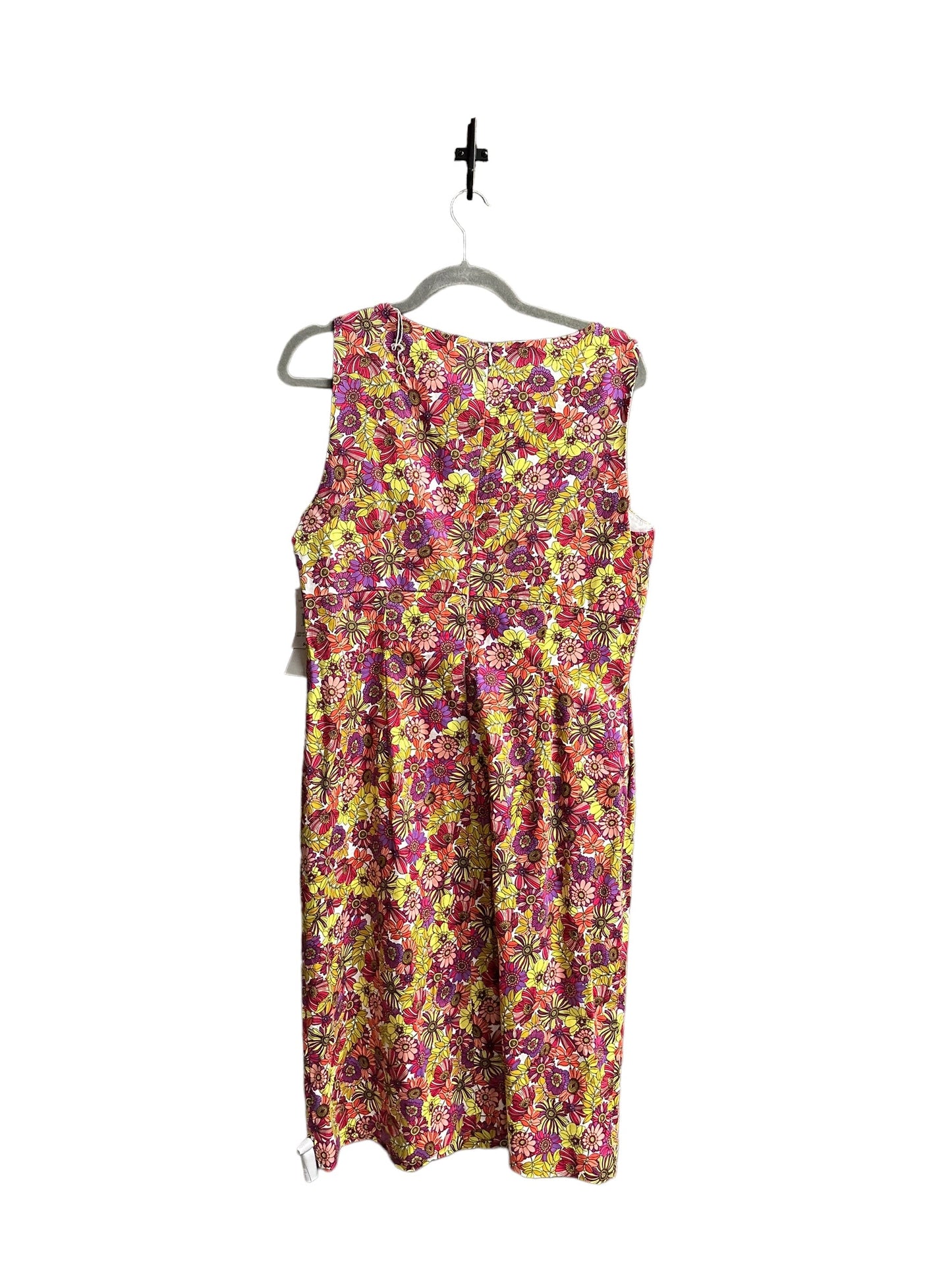 Floral Print Dress Casual Midi London Times, Size Xl