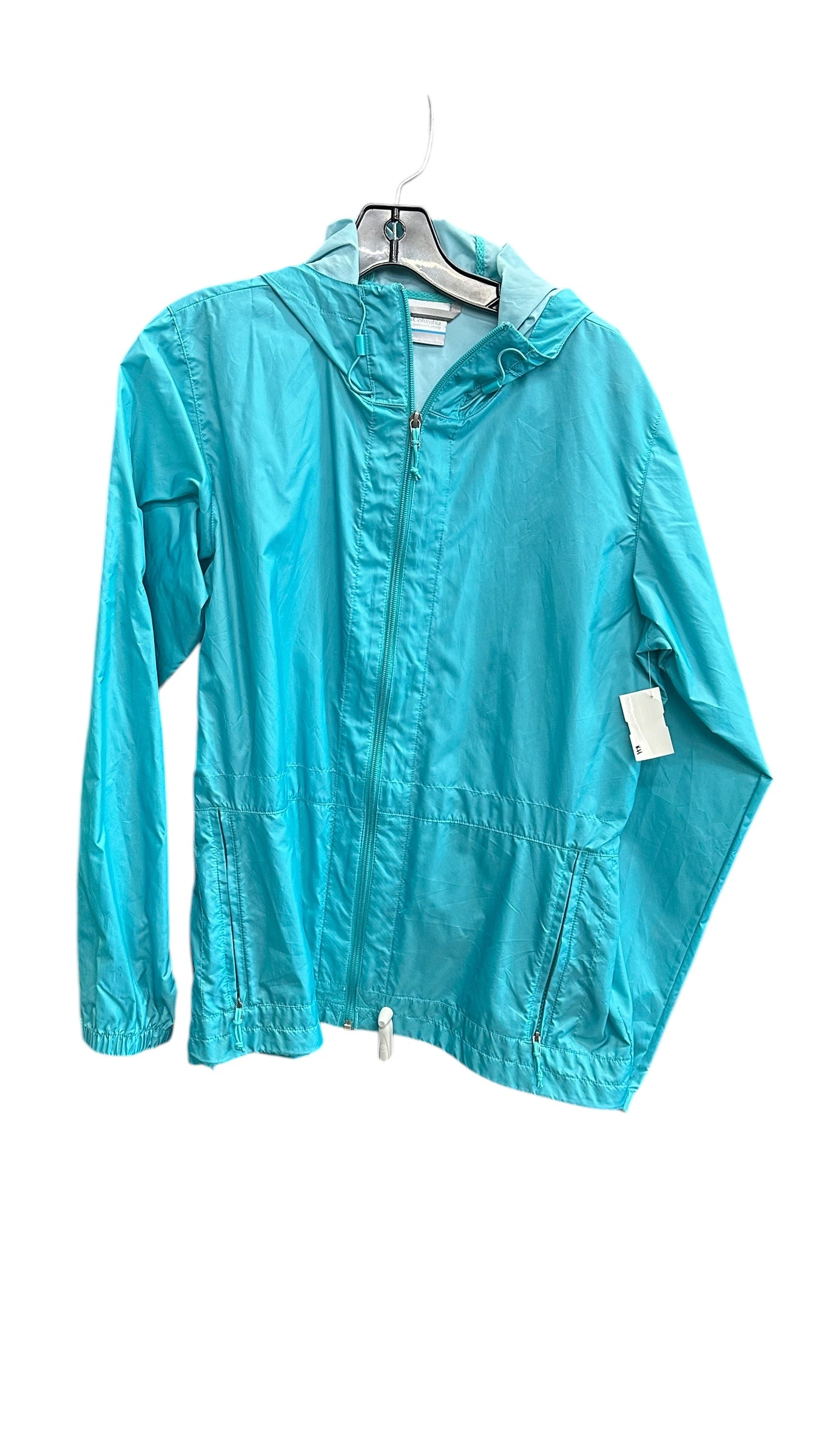 Jacket Windbreaker By Columbia In Blue, Size: L