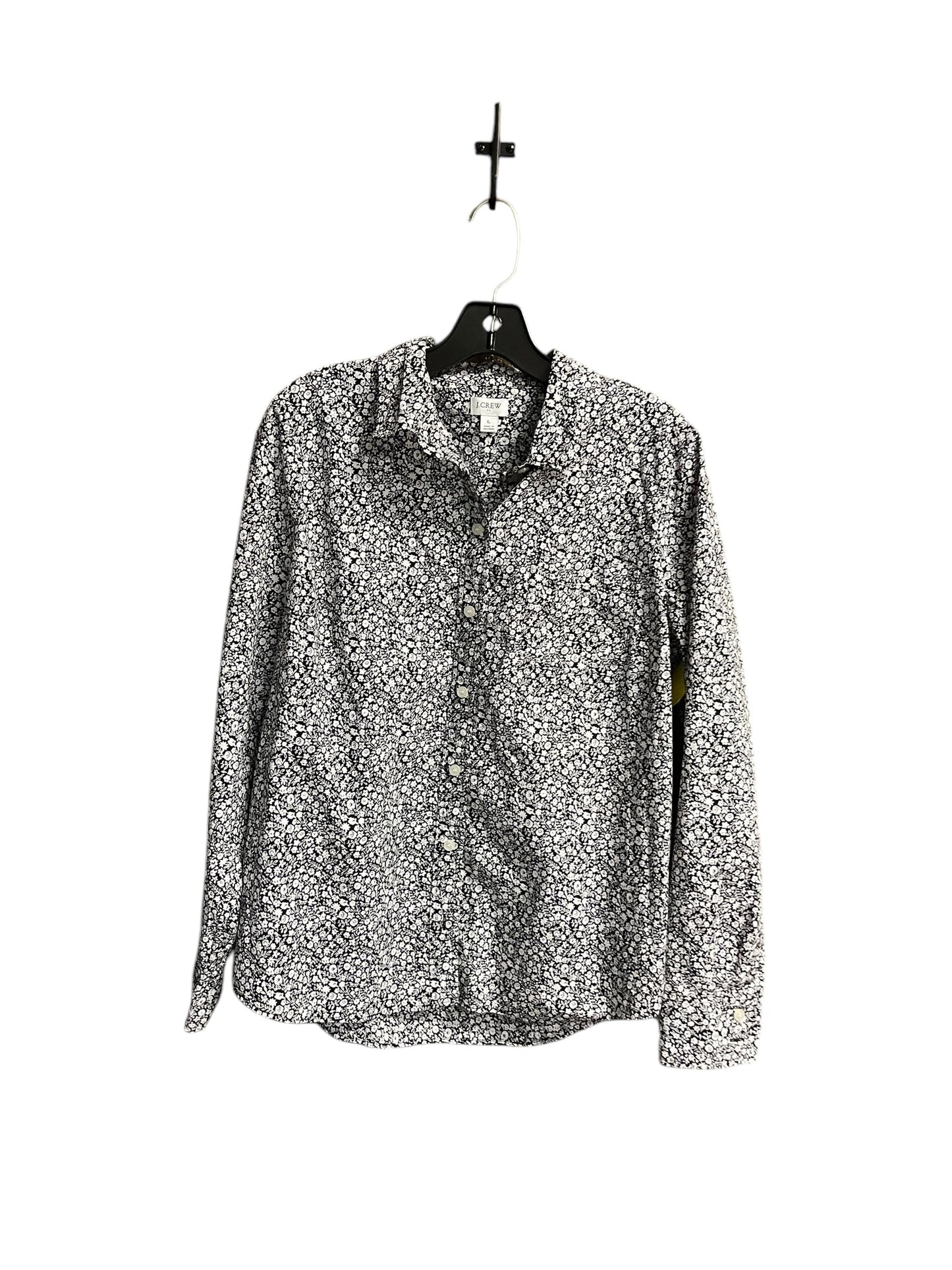 Top Long Sleeve By J. Crew In Black & White, Size: L