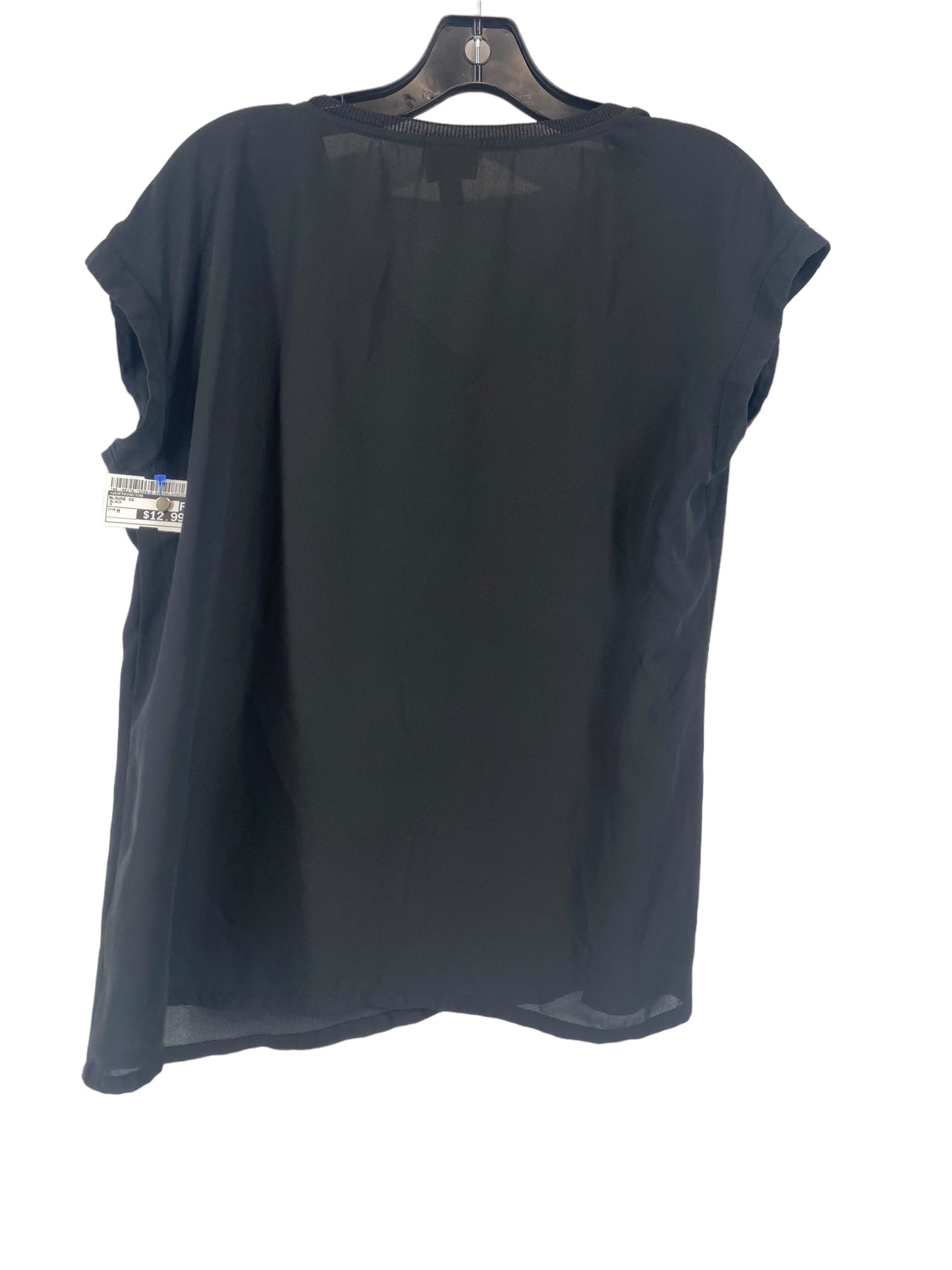 Black Blouse Short Sleeve Worthington, Size M