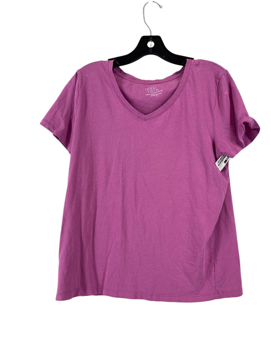 Top Short Sleeve Basic By Time And Tru In Purple, Size: L