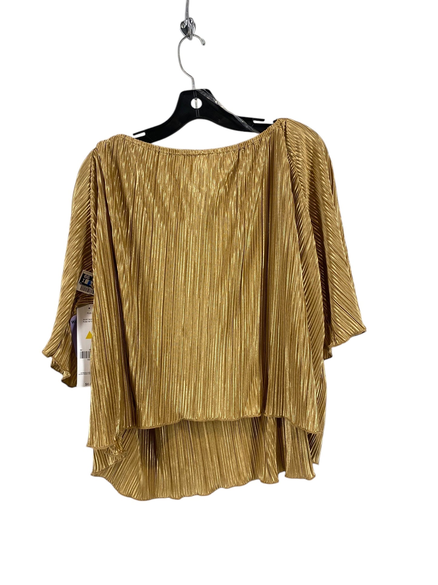 Top Short Sleeve By Just Be In Gold, Size: 3x